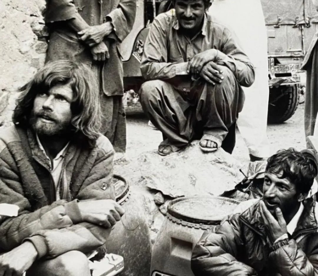 Reinhold Messner and Rozi Ali in Askole during the 1979 K2 expedition