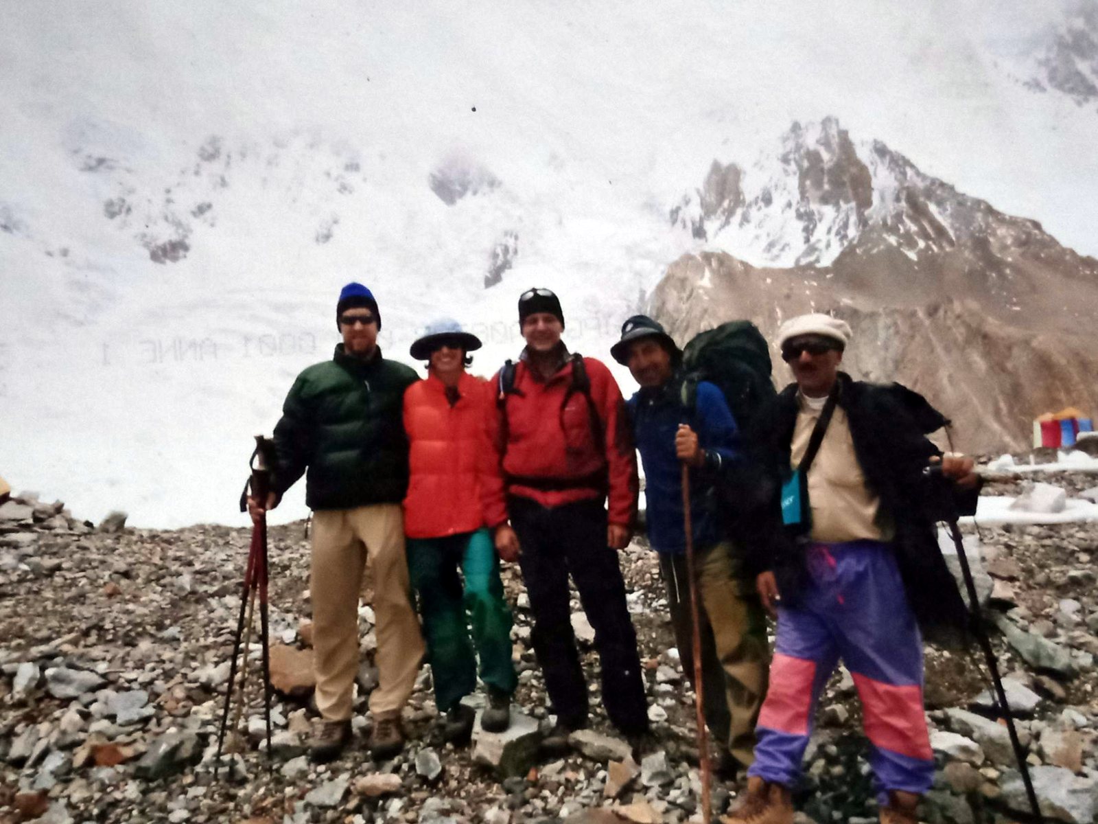 Rozi Ali with a trekking group at Base Camp in the Karakoram